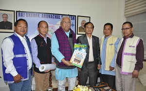 The Governor of Arunachal Pradesh Shri PB Acharya with IFCSAP Members in the Gyatri Hall at Raj Bhavan Itanagar on 2nd  February 2017.